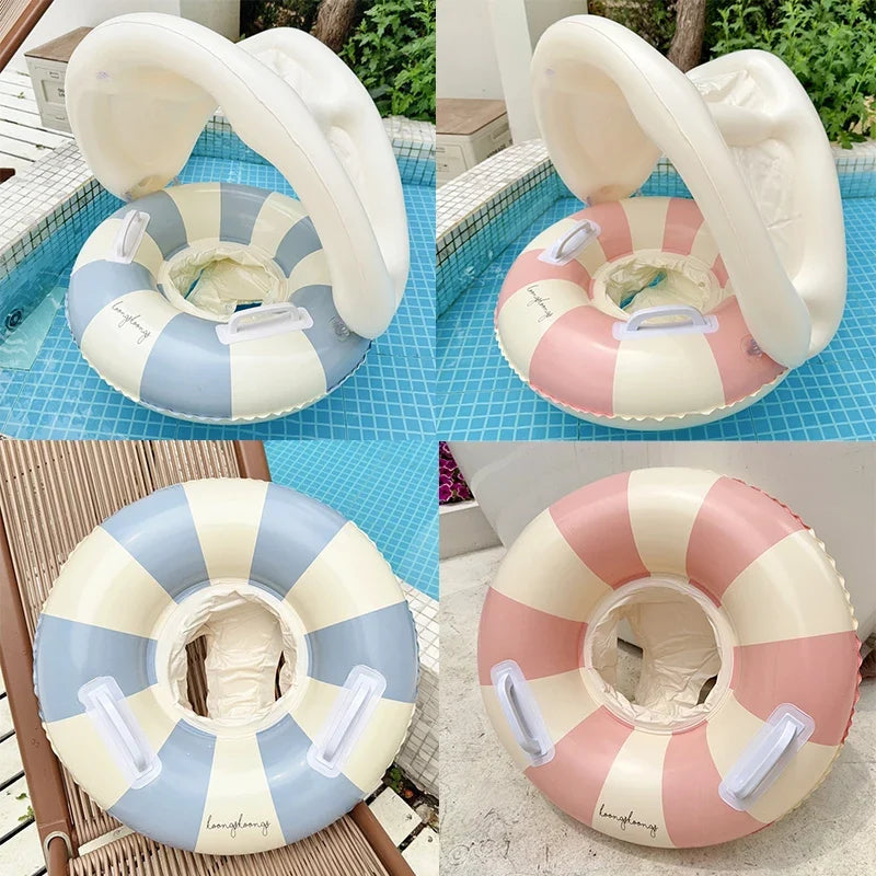 Baby swim ring with sun canopy – inflatable float | Up to 25kg
