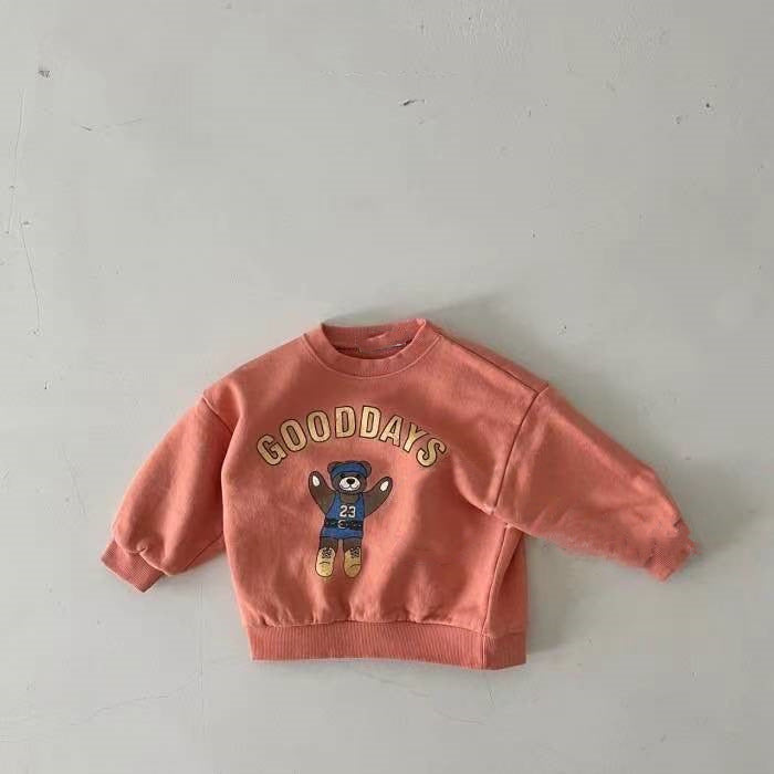Jumper with bear print – soft cotton, oversized fit | unisex baby jumper