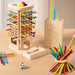 Wooden stacking tower – counting, colours and fine motor skills | Montessori toy