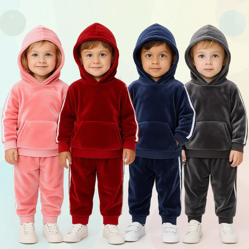 Velvet tracksuit for kids – soft, warm, flexible fit | unisex outfit set
