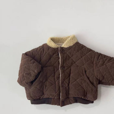 Quilted kids' coat with fleece lining – warm, soft, buttoned | boys & girls