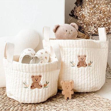 Soft cotton storage basket – compact, lightweight, versatile | nursery storage