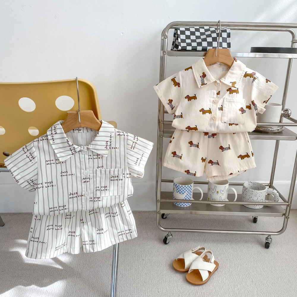 Baby summer set in soft, breathable cotton – shirt and shorts | 0–4 years