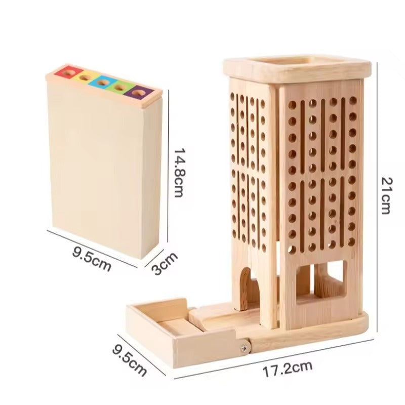Wooden stacking tower – counting, colours and fine motor skills | Montessori toy
