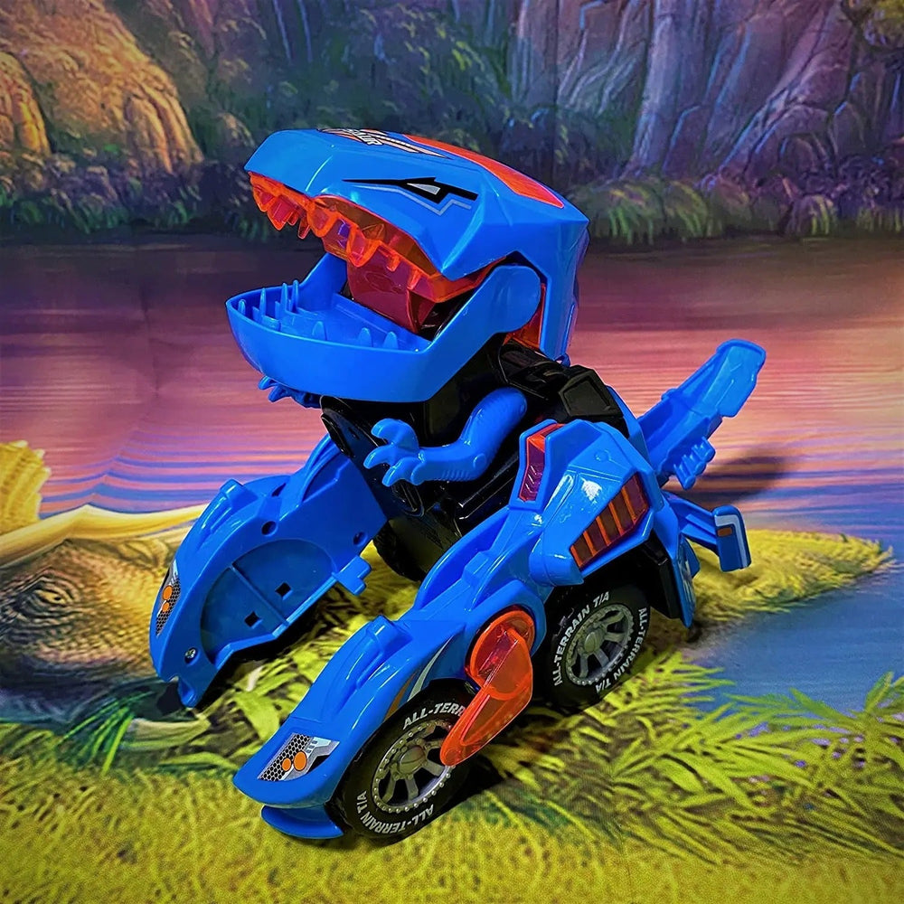 Transforming dinosaur car with LED lights – remote control, sound | kids toy