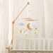 Wooden baby mobile without batteries – natural materials, soft colours | Nursery décor