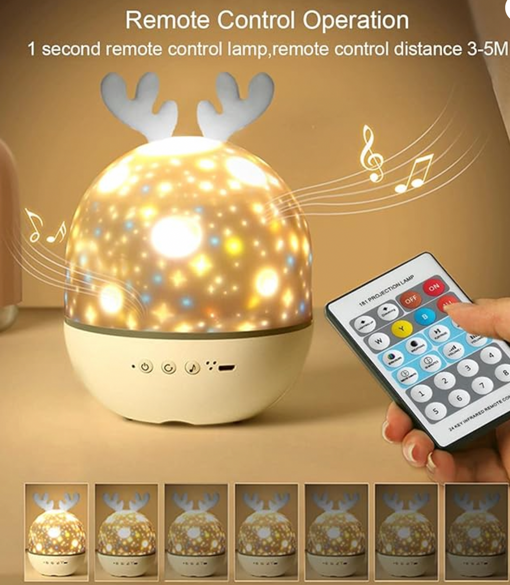 Star projector night light – remote control, adjustable colours | baby & kids