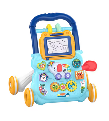 Baby walker with activity panel – drawing tablet, stable design | 9+ months