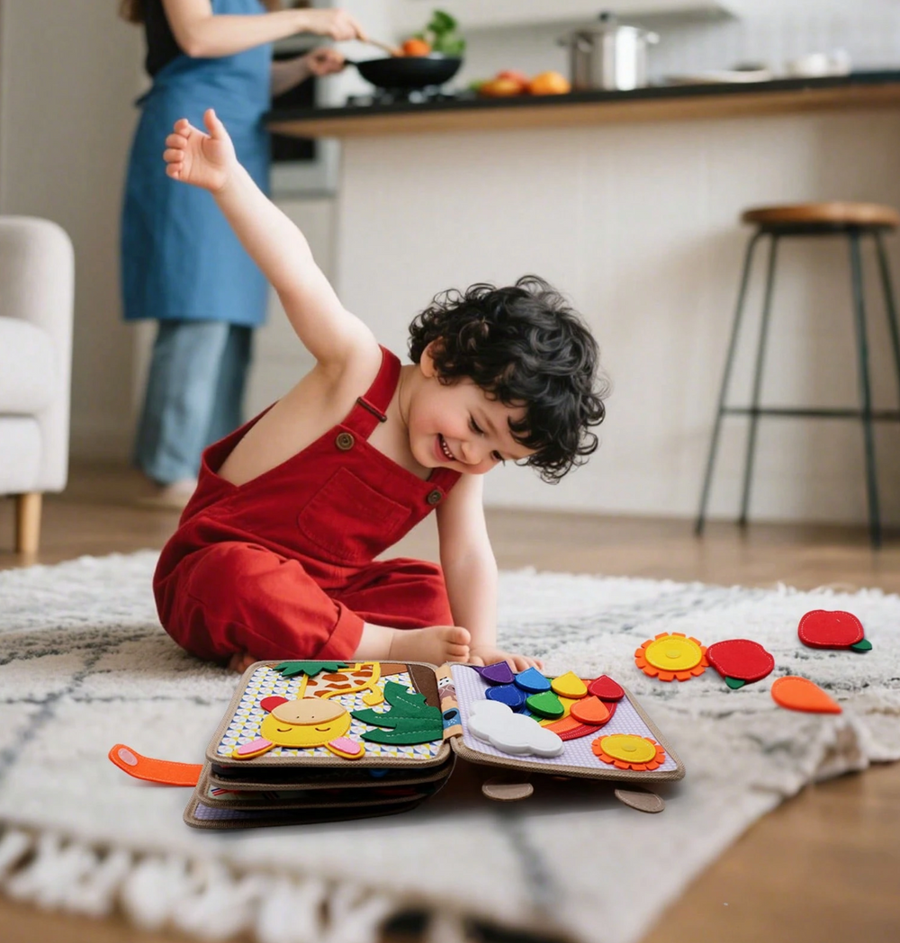 Montessori busy book boosts fine motor skills – shapes, colours and counting | toddlers