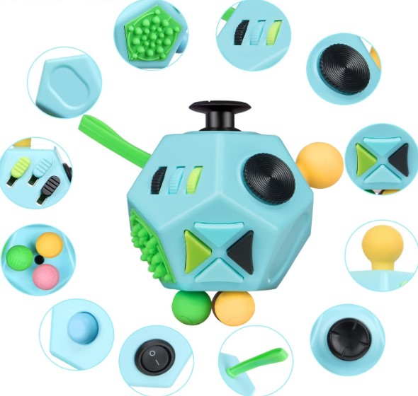 Fidget cube with 12 functions – stress relief, focus, fine motor skills | sensory toy