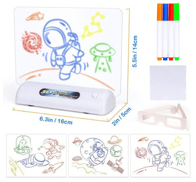 3D LED drawing board with magical light effects – creative, reusable, educational | for kids