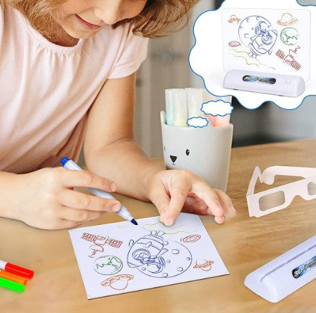 3D LED drawing board with magical light effects – creative, reusable, educational | for kids
