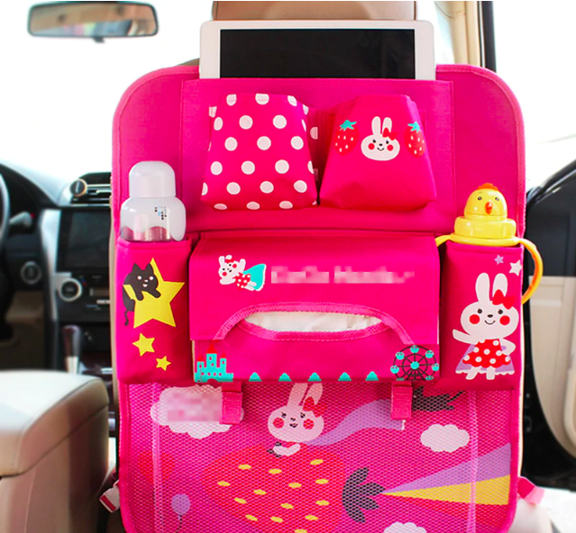 Car seat organiser – storage for toys, snacks & books | for kids