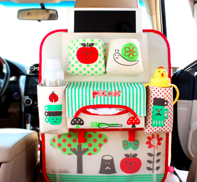 Car seat organiser – storage for toys, snacks & books | for kids