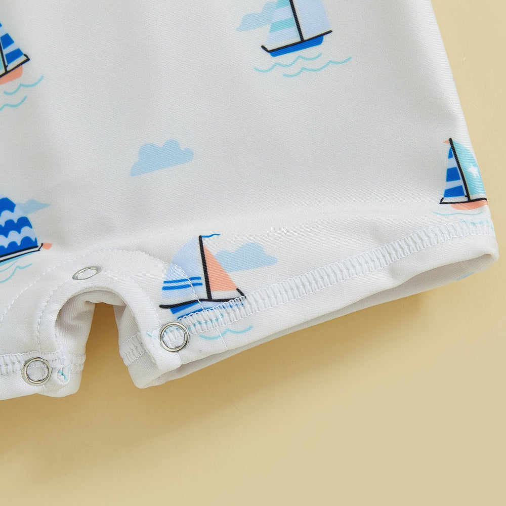 Baby swim romper with UV protection – long sleeves, quick-dry, zip fastening | Toddler swimwear