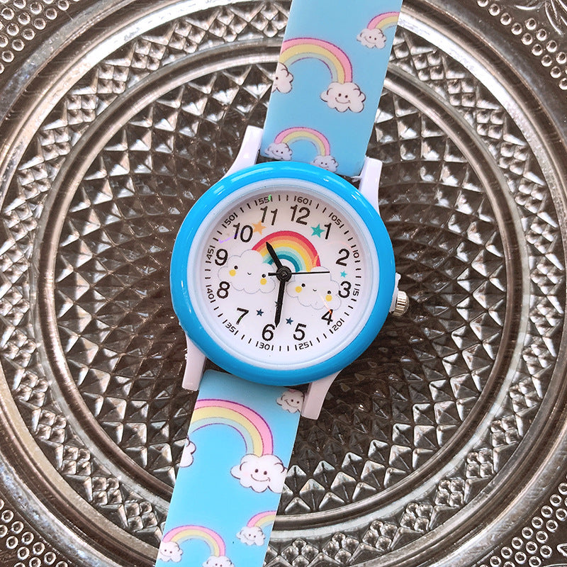 Children's watch rainbow design – learn to tell time, soft strap | ages 3+