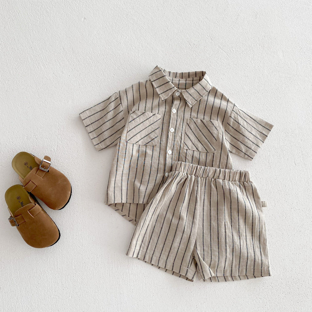 Baby boys summer set with shirt and shorts – breathable, comfortable fit | 0–5 years