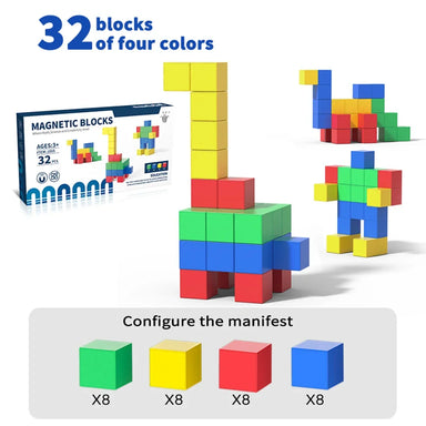Magnetic building blocks stimulate creativity – durable, educational toy | ages 3+