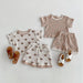 Ribbed baby outfit with bear print – soft, breathable, unisex | Two-piece set