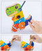 Wooden dino building set stimulates motor skills – screws, parts, creativity | Educational toy 2+