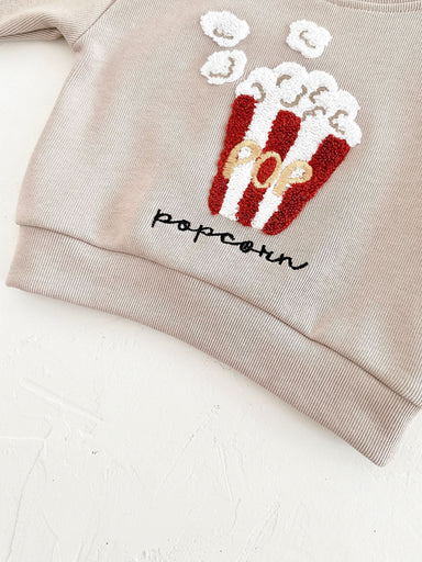 Legging and jumper set with popcorn design – soft cotton, striped legging | unisex baby outfit
