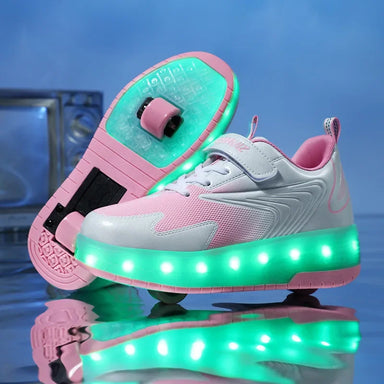 LED trainers with wheels – light-up soles, 2-in-1 walk and roll | kids' skate shoes