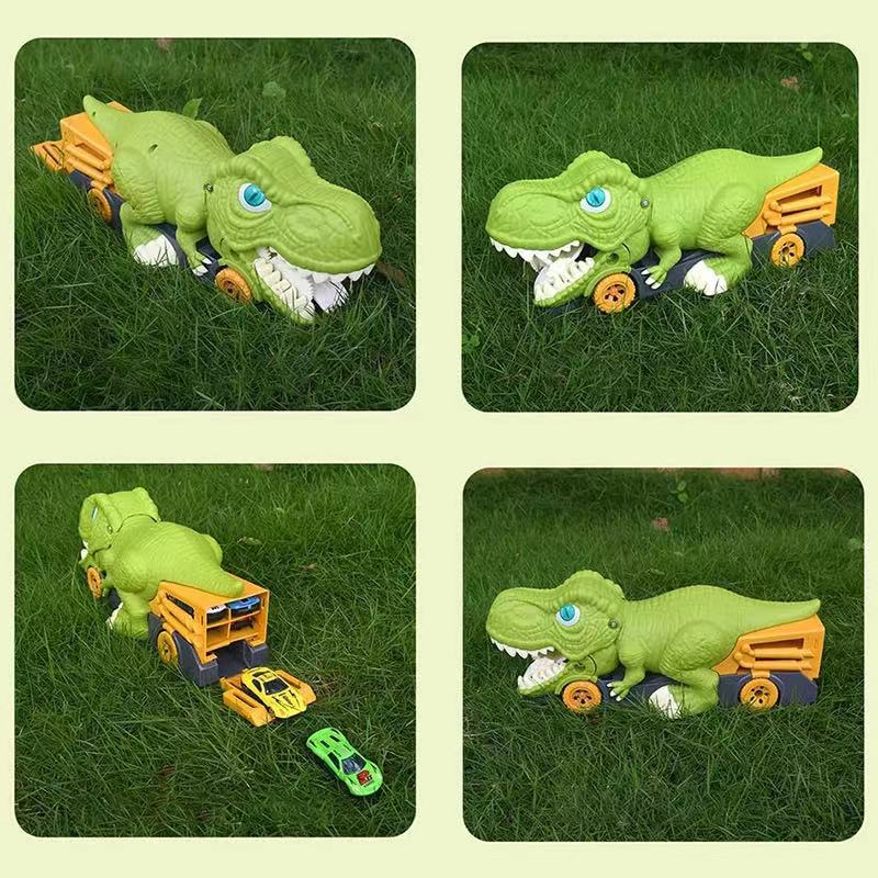 Dinosaur playset with truck and mini cars – durable, easy to assemble | Kids 3+