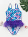 Girls' swimsuit with UV protection – mermaid, unicorn design, quick-drying | Kids swimwear