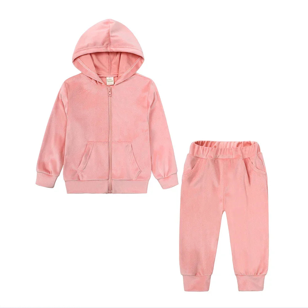 Velvet tracksuit for kids – soft, warm, flexible fit | unisex outfit set