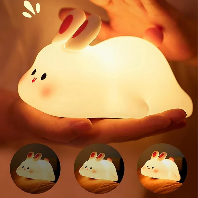 Rabbit night light with soft glow – cuddly, rechargeable design | Kids bedtime