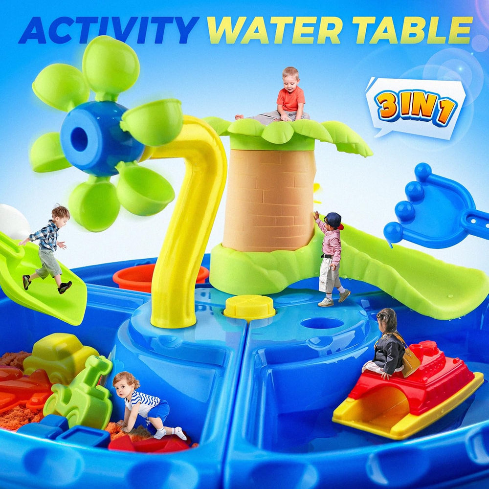 Sand and water table with 3-in-1 outdoor play – accessories, stimulates development | kids toy