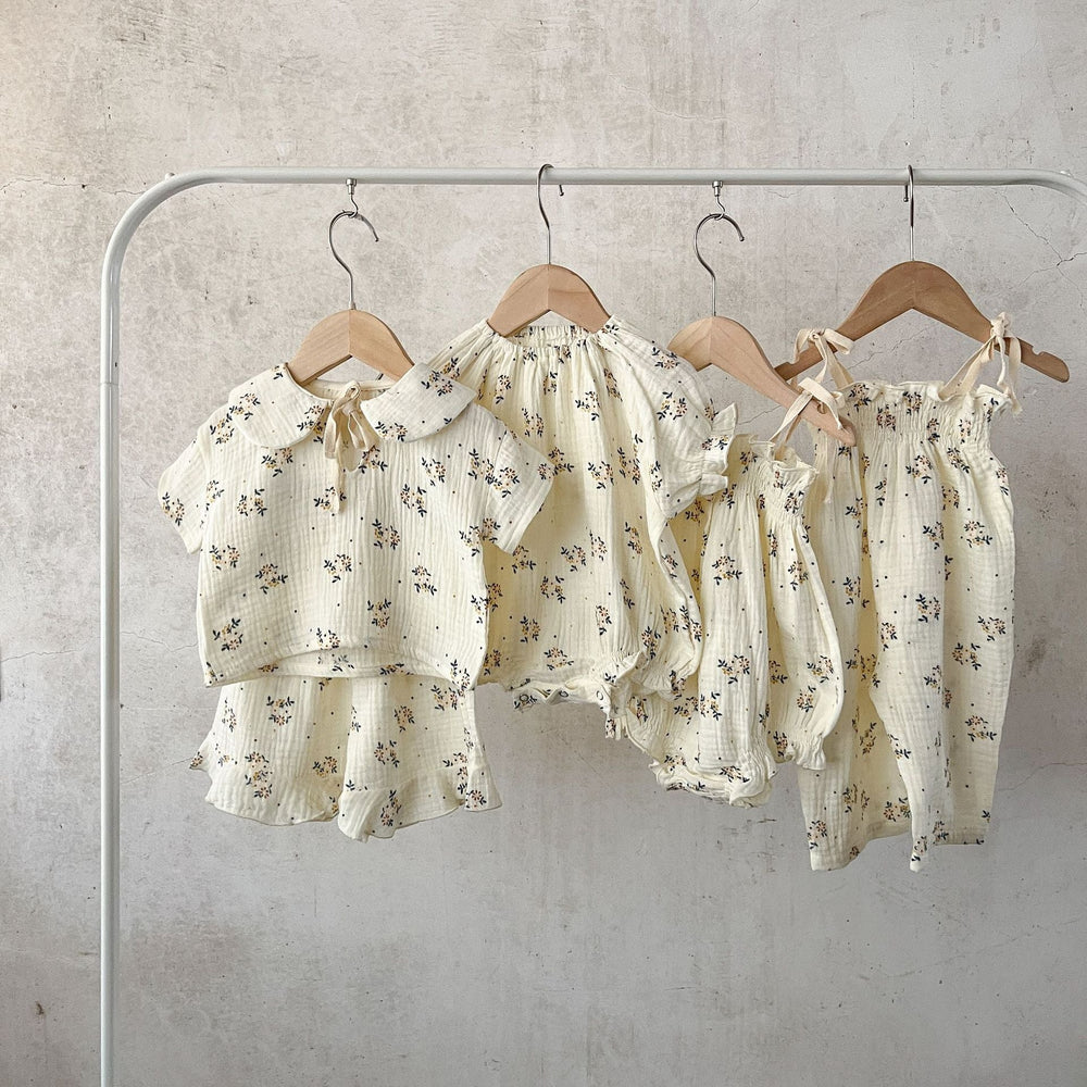 Baby summer outfit in soft muslin cotton – breathable, floral, multiple styles | girls