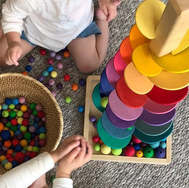 Wooden marble run with sound – educational, sturdy toy | kids 3+