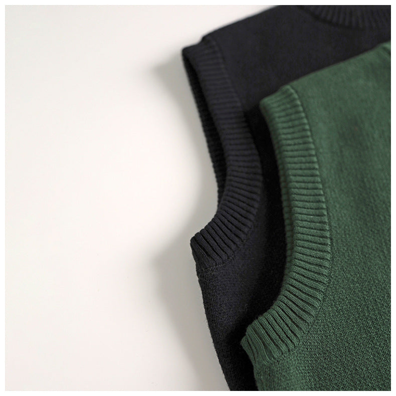 Sleeveless knitted jumper – soft cotton spencer | 0–6 years