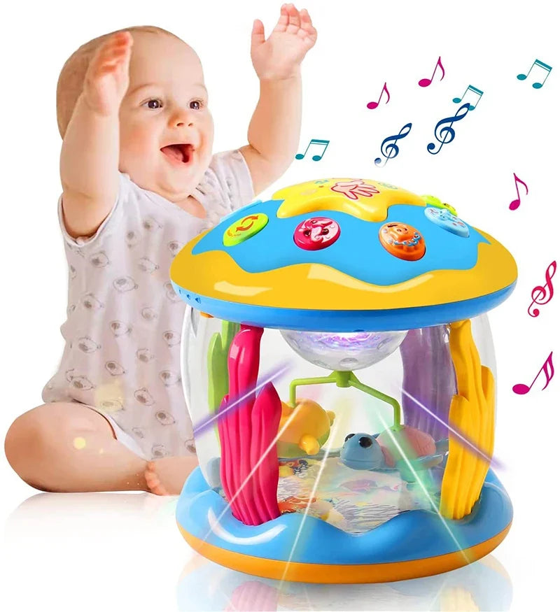 Tummy time projector with ocean light and sound – calming, sensory, portable | baby toy