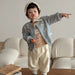 Baby & toddler baseball jacket – dog embroidery, button fastening | autumn