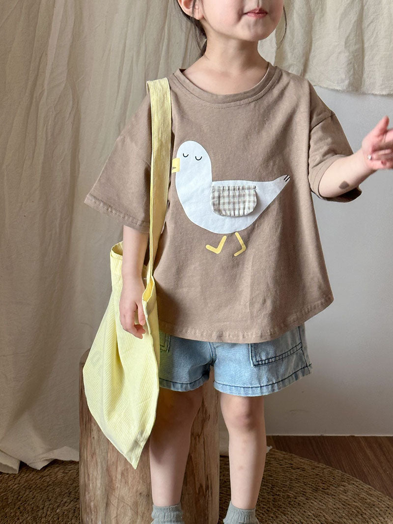 Kids' animal print t-shirt – shark or seagull design | Soft cotton for baby & toddler