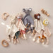 Baby comforter with wooden teether and rattle – soft cotton, soothes teething | Cuddle toy