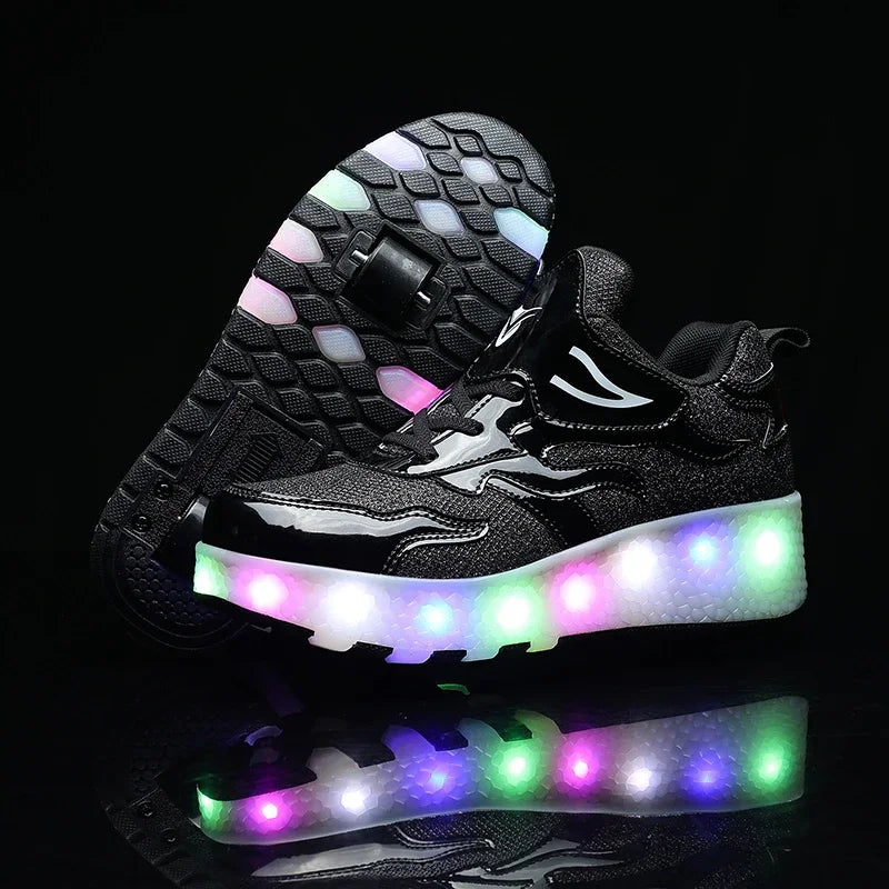 LED trainers with wheels – light-up soles, 2-in-1 walk and roll | kids' skate shoes