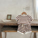 Summer set for babies in soft ribbed cotton – t-shirt and shorts | 2-piece unisex outfit