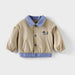 Baby and toddler baseball jacket with patchwork design – elastic cuffs | unisex autumn wear
