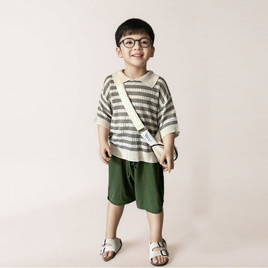 Knitted striped polo shirt – soft cotton, breathable, classic collar | Baby & toddler