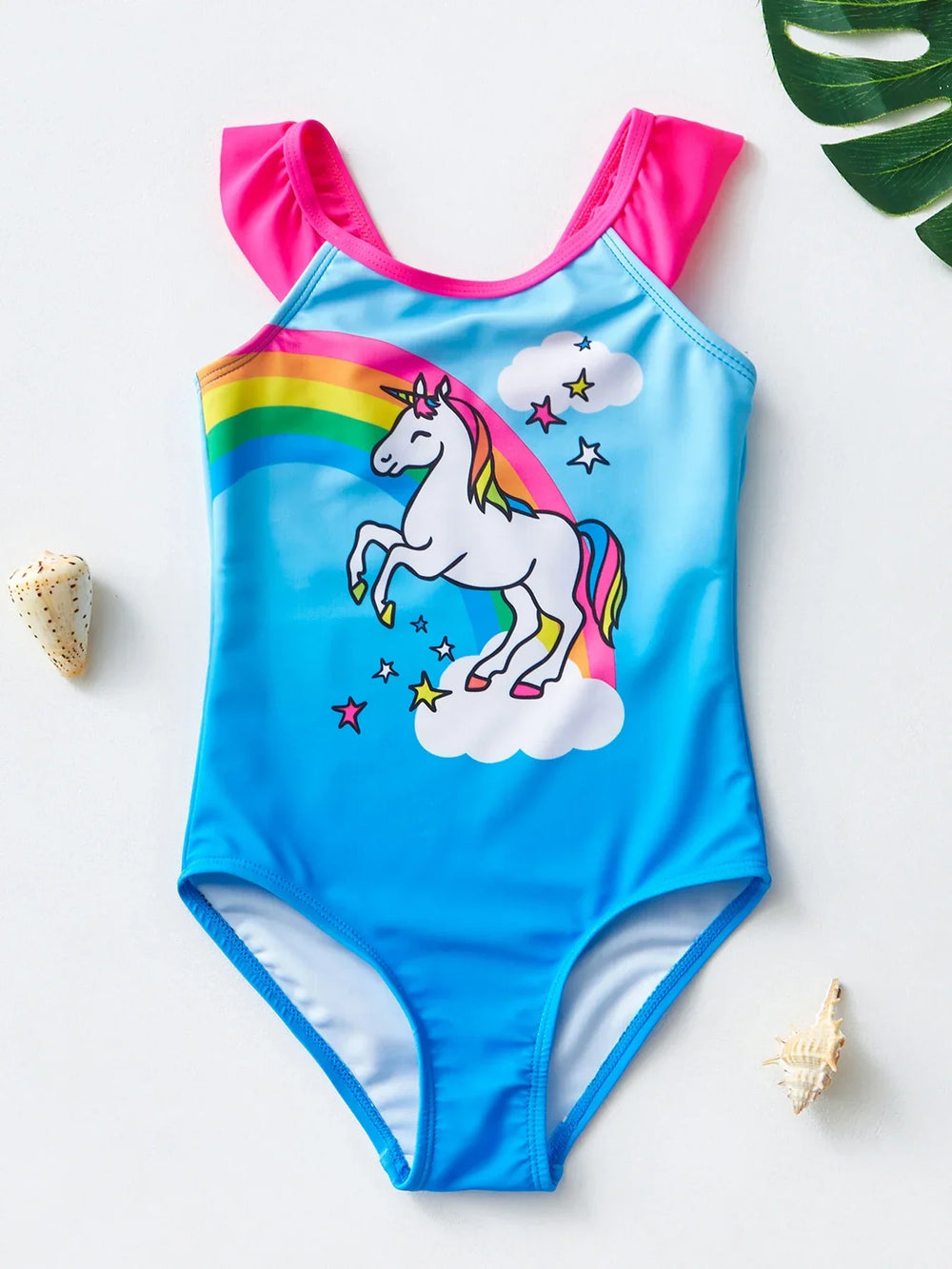 Girls' swimsuit with UV protection – mermaid, unicorn design, quick-drying | Kids swimwear