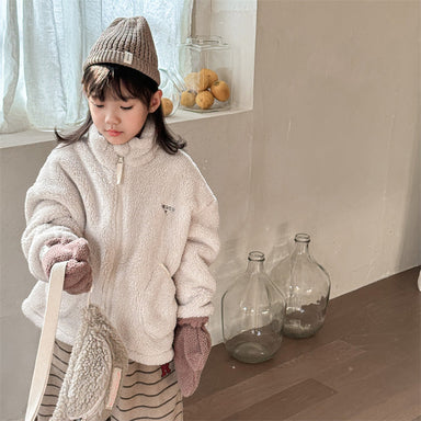 Teddy fleece gilet with zip fastening – soft, warm, pockets | girls