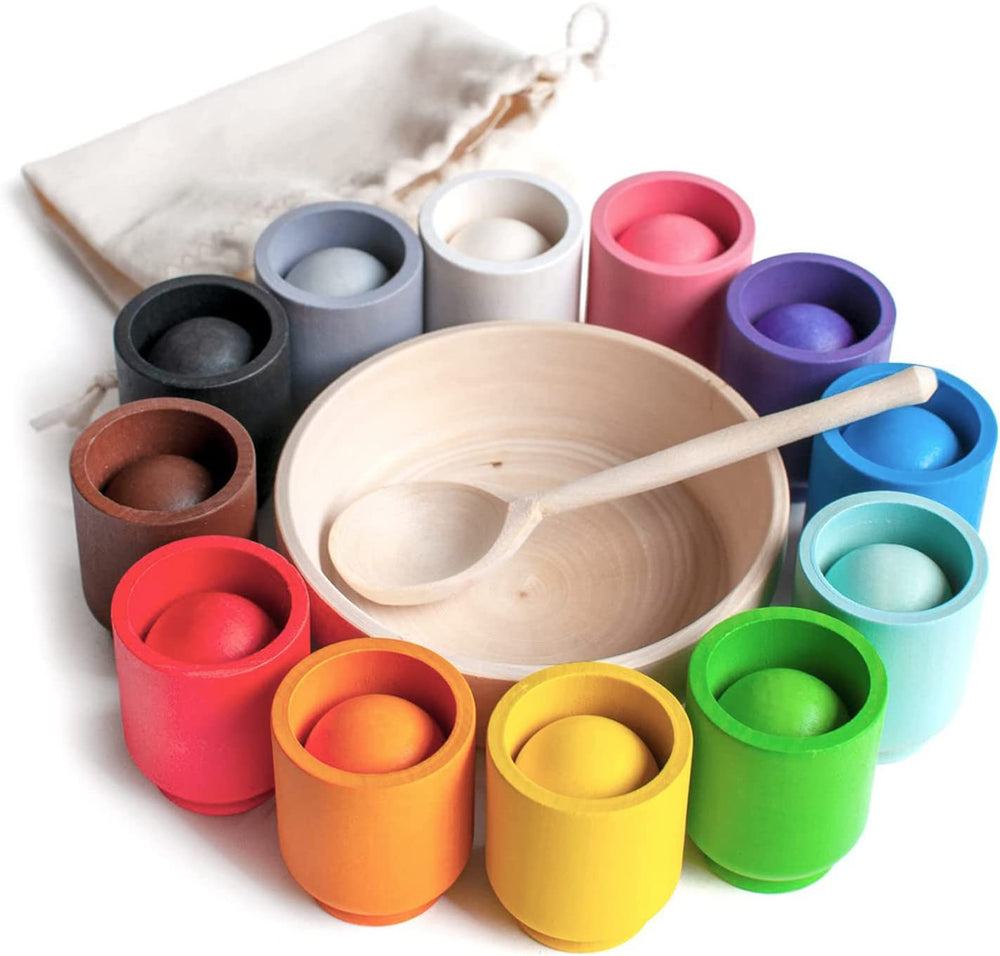 Wooden sorting toy teaches colours, shapes and numbers – durable, BPA-free | toddlers