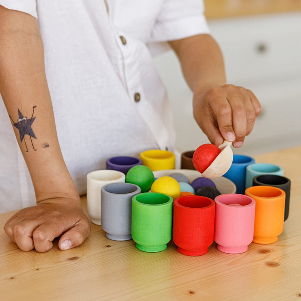 Wooden sorting toy teaches colours, shapes and numbers – durable, BPA-free | toddlers