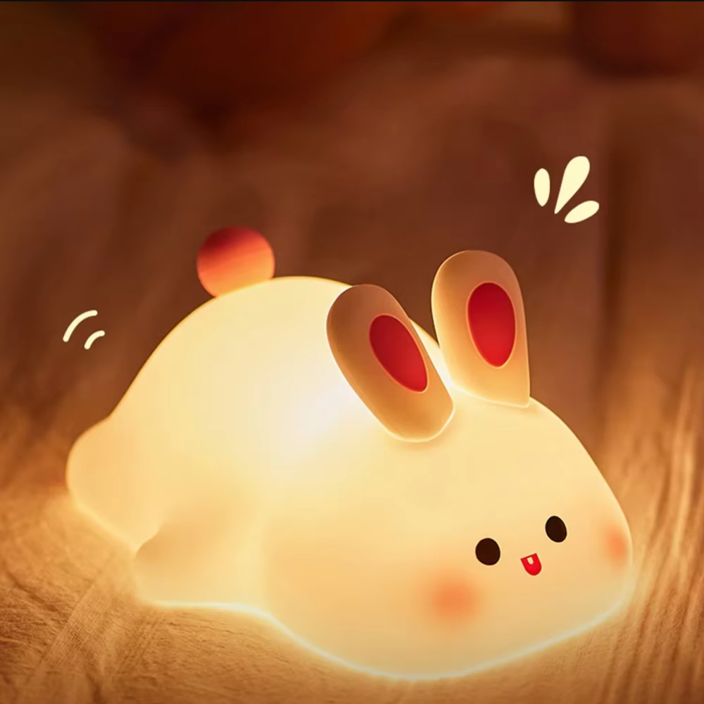 Rabbit night light with soft glow – cuddly, rechargeable design | Kids bedtime