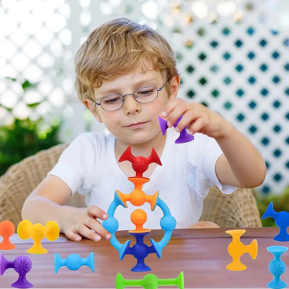 Suction cup building set – educational, creative construction toy | kids