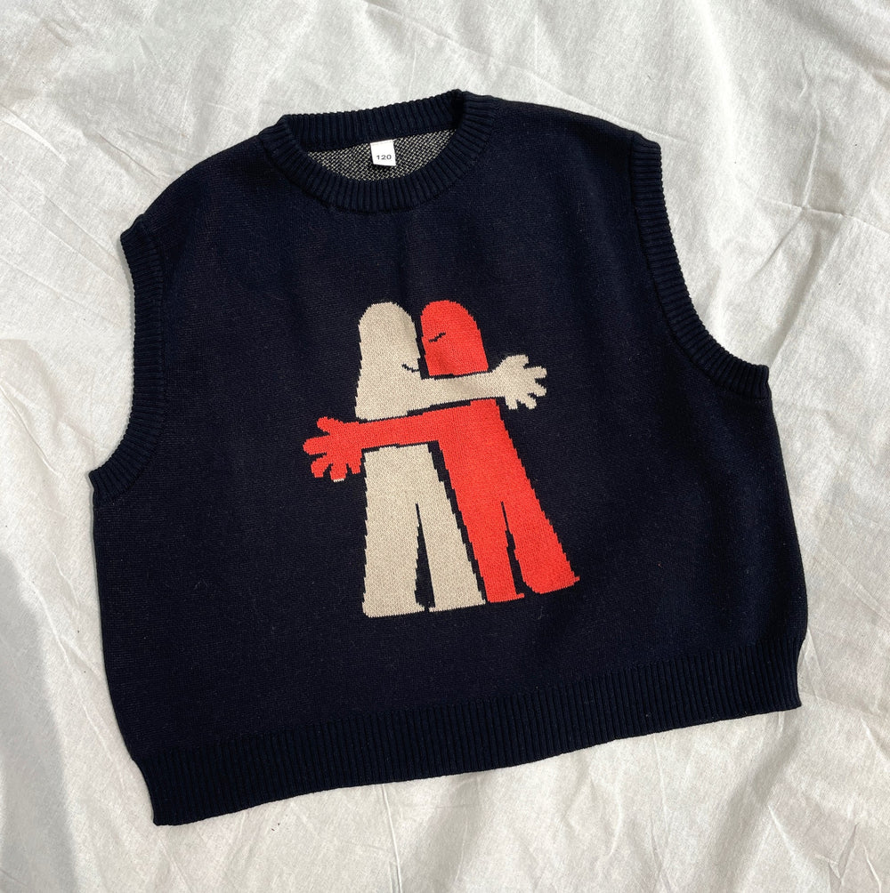 Sleeveless knitted jumper – soft cotton spencer | 0–6 years