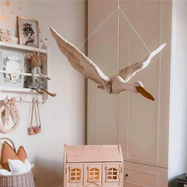 Swan hanging decoration – soft colours, easy to hang | Nursery decor